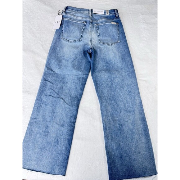 7 FOR ALL MANKIND ALEXA CROPPED TROUSER HIGH WAIST JEANS IN POLAR SKY Size27 - Picture 5 of 16